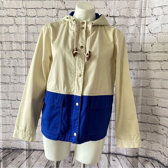 J. Crew Colorblock Sail Jacket white blue XS - Picture 3 of 11